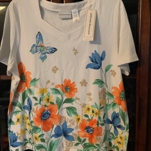 NWT Alfred Dunner floral short sleeve tee